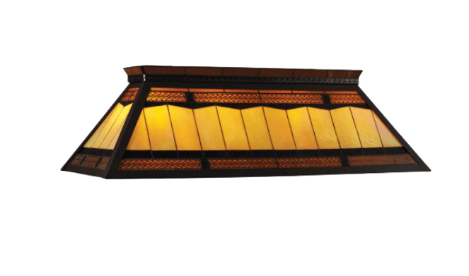 RAM Game Room | Filigree | 44" | Metal Knock Down Frame | Stained Glass | 4 - Light Billiard Fixture