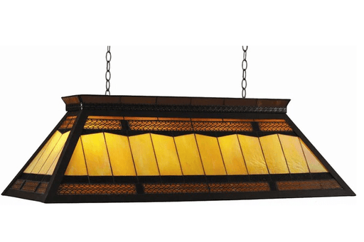 RAM Game Room | Filigree | 44" | Metal Knock Down Frame | Stained Glass | 4 - Light Billiard Fixture