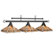 RAM Game Room | Melbourne | 54" | Stained Glass Shades | 3 - Light Billiard Fixture