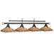RAM Game Room | Melbourne | 78" | Stained Glass Shades | 4 - Light Billiard Fixture