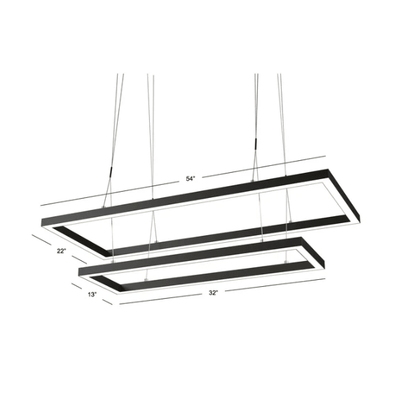 RAM Gameroom | 58" | Double Rectangular LED | Game Table Light Fixture