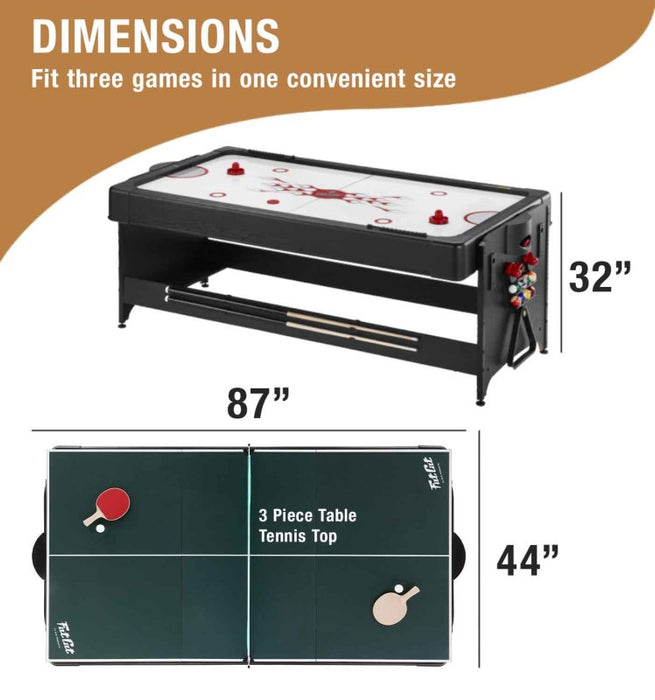 Fat Cat Original 3-in-1 Tan 7' Pockey™ Multi-Game Table