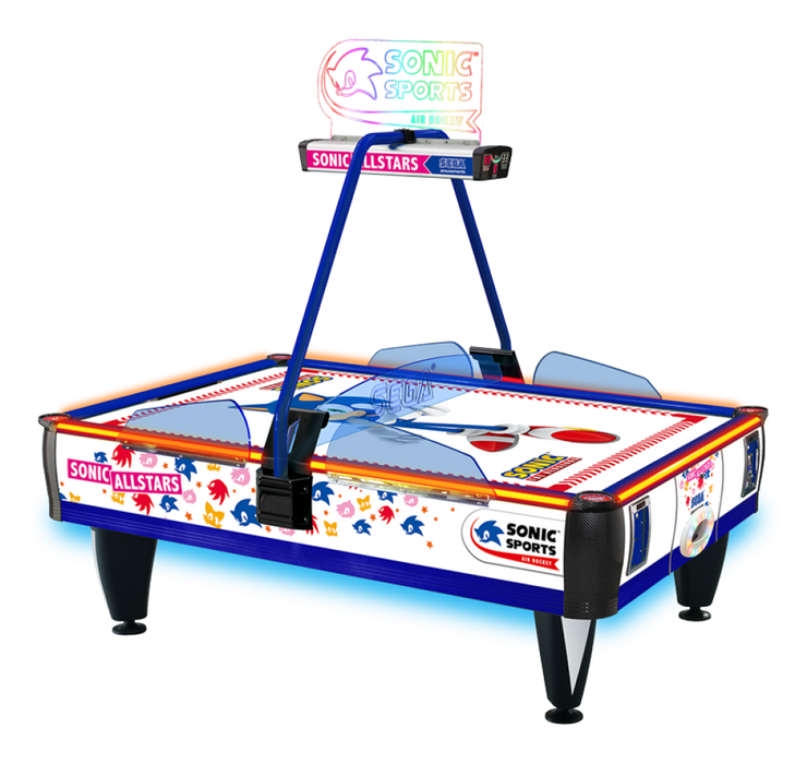 SEGA | Sonic Sports | 2 or 4 Players | Scratch - Resistant Playfield | LED Lights | Air Hockey Table