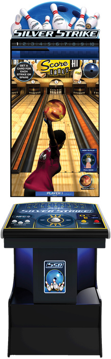 Incredible Technologies | Silver Strike : League Night | Home Edition | 55” Vertical Monitor | Bowling Arcade Machine