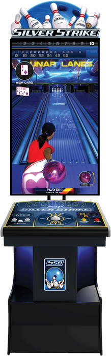 Incredible Technologies | Silver Strike : League Night | Home Edition | 55” Vertical Monitor | Bowling Arcade Machine