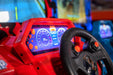 UNIS | BigFoot Crush | 2 - Player | Dual 32 - inch HD Screens | Steering Wheels | Racing Arcade Game