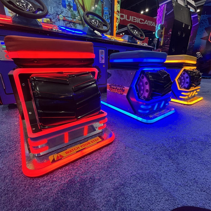 UNIS | BigFoot Smash | 3 - Player | 65 - inch HD Screen | Steering Wheels | Racing Arcade Game