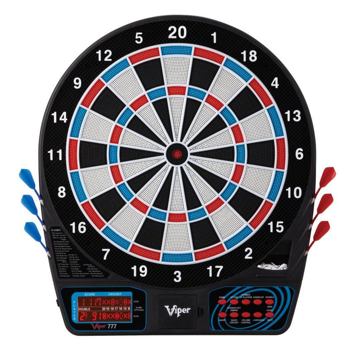 Viper 777 Electronic Dartboard, Metropolitan Mahogany Cabinet, Laser Throw Line Marker & Shadow Buster Dartboard Lights Darts Viper 