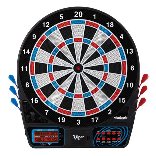 Viper | 777 Electronic Dartboard | "The Bull Starts Here" Throw Line Marker | Sure Grip Black Soft Tip Darts | Dart Tip Remover Tool & Tufflex II Black Dart Tips