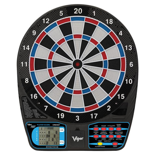 Viper | 787 Electronic Dartboard Bundle with Black Ice | Pitbull 18g Soft Tip Darts | Throw Line Marker | Tip Remover Tool