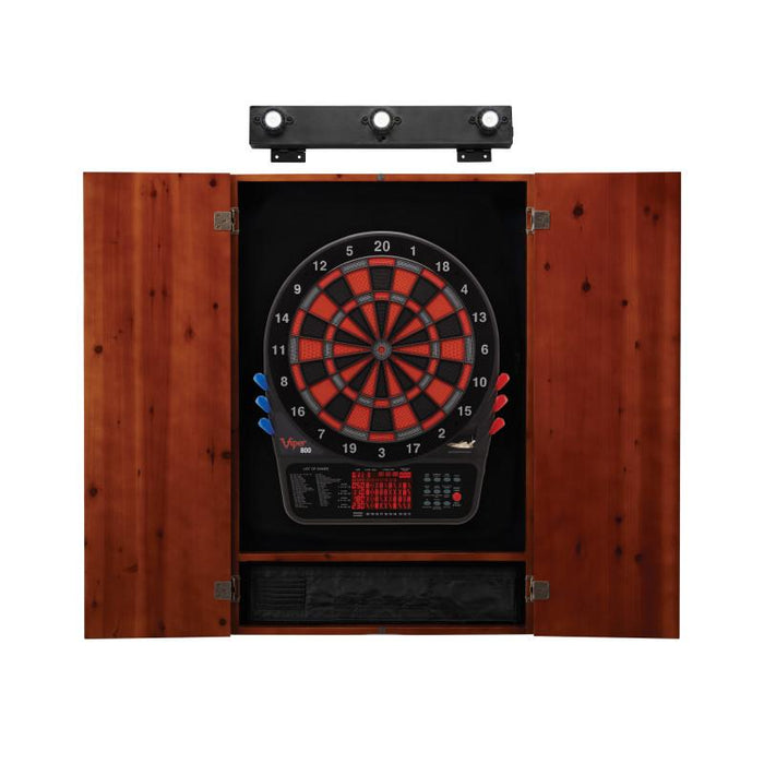 Viper | 800 Electronic Dartboard | Metropolitan Cinnamon Cabinet | Padded Dart Mat | The Bull Starts Here | Shadow Buster Dartboard Lights & Laser Throw Line Marker