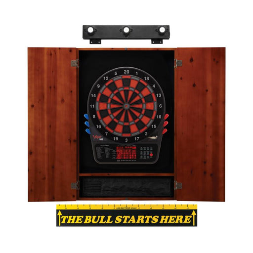 Viper | 800 Electronic Dartboard | Metropolitan Cinnamon Cabinet | Padded Dart Mat | The Bull Starts Here | Shadow Buster Dartboard Lights & Laser Throw Line Marker