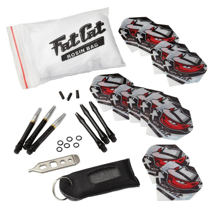 Viper | Espresso Metropolitan Steel Tip Cabinet | Shot King Bristle Dartboard | Shadow Buster Dartboard Lights, and Fat Cat Steel Tip Accessory Value Pack