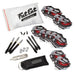 Viper | Espresso Metropolitan Steel Tip Cabinet | Shot King Bristle Dartboard | Shadow Buster Dartboard Lights, and Fat Cat Steel Tip Accessory Value Pack