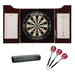 Viper | Hudson Dartboard Cabinet | Dead - On Bristle Dartboard | Black Mariah Steel Tip Darts 22 Grams | Vinyl Dart Mat