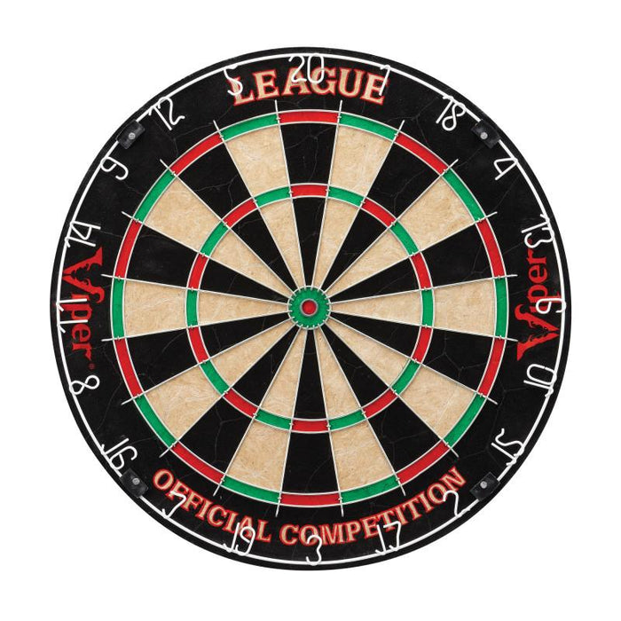 Viper | League Sisal Dartboard | Metropolitan Cinnamon Cabinet | Padded Dart Mat | The Bull Starts Here | Underground The Raven Steel Tip Darts | Shadow Buster Dartboard Lights & Laser Throw Line Marker