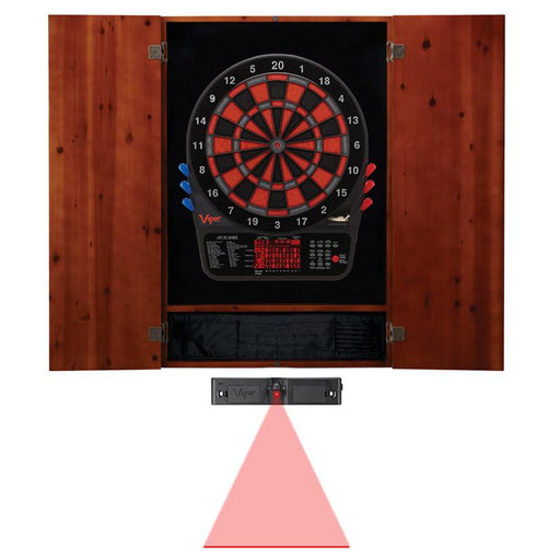 Viper | Metropolitan Cinnamon Soft Tip Dartboard Cabinet | 800 Electronic Dartboard and Dart Laser Line