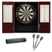 Viper | Metropolitan Mahogany Steel Tip Dartboard Cabinet | Dead - On Bristle Dartboard | Underground Raven Steel Tip Darts 25 Grams | Padded Dart Mat | Vinyl Dart Mat