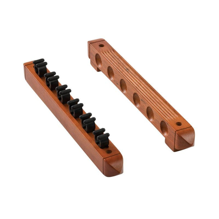 Viper One Piece 36" Maple Bar Cue 14 Ounce, Viper One Piece 57" Maple Bar Cue 19 Ounce, Viper One Piece 57" Maple Bar Cue 20 Ounce, and Fat Cat Oak 6 Cue 2 - Piece Wall Cue Rack