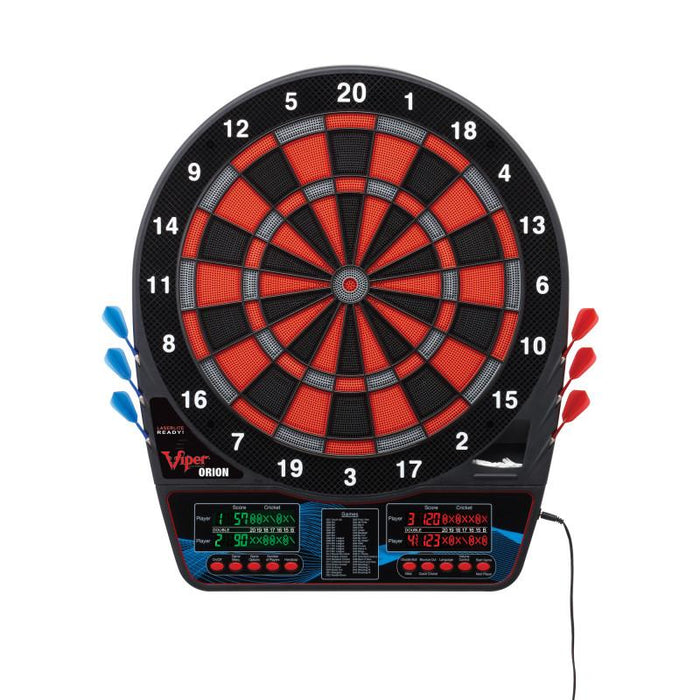 Viper | Orion Electronic Dartboard | Metropolitan Mahogany Cabinet | Laser Throw Line Marker | Padded Dart MAt | The Bull Starts Here | Shadow Buster Dartboard Lights