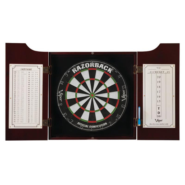 Viper | Razorback Sisal Dartboard | Metropolitan Mahogany Cabinet