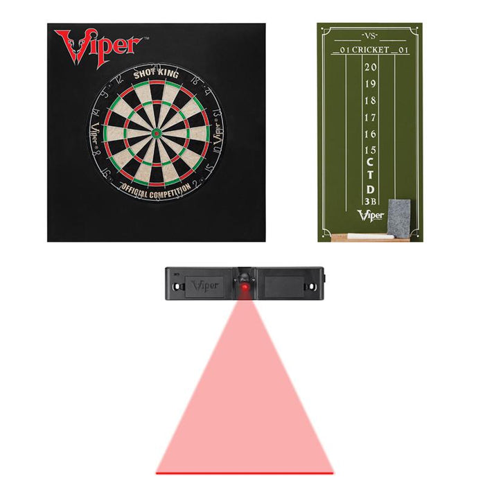 Viper | Shot King Bristle Dartboard | Small Cricket Chalk Scoreboard | Dart Laser Line, and Wall Defender