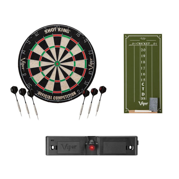 Viper | Shot King Dartboard | Small Cricket Chalk Scoreboard | Laser Throw Line