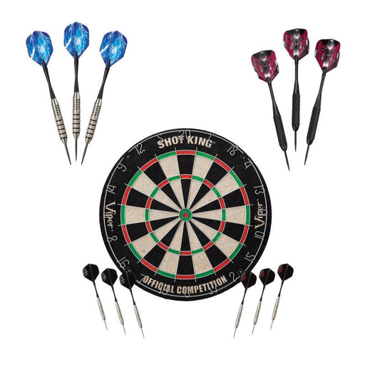Viper | Shot King Sisal Dartboard |Black Mariah 22g & Silver Thunder 25g