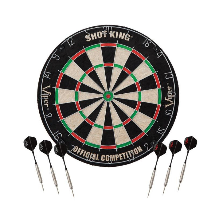 Viper | Shot King Sisal Dartboard |Black Mariah 22g & Silver Thunder 25g