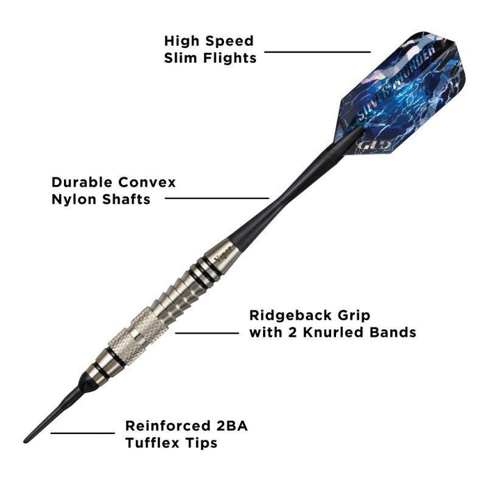 Viper Silver Thunder Darts Soft Tip Darts 2 Knurled Rings 18 Grams