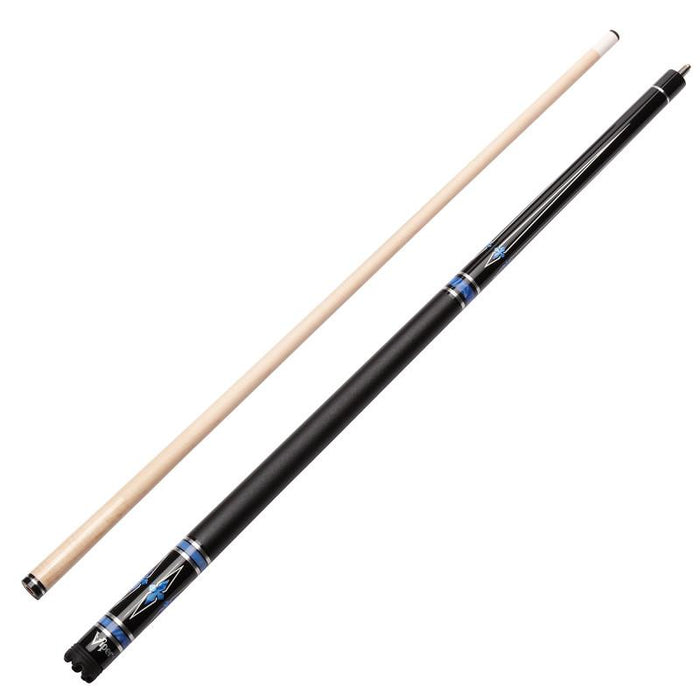 Viper Sinister Series Cue with Black Faux Leather Wrap and Casemaster Q - Vault Supreme Black Cue Case