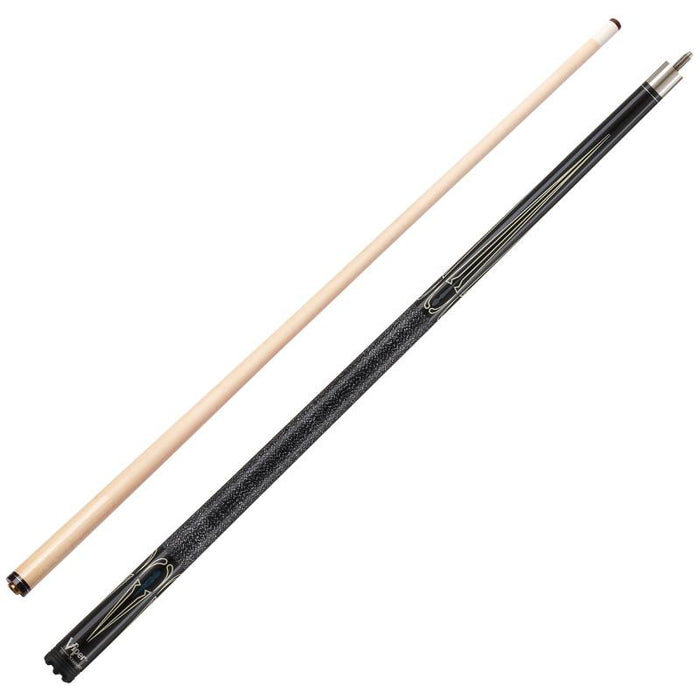Viper Sinister Series Cue with Black/White Design and Casemaster Q - Vault Supreme Black Cue Case