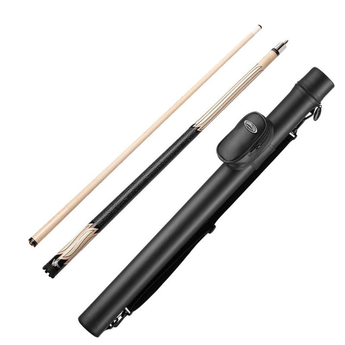 Viper Sinister Series Cue with White Stripe Design and Casemaster Q - Vault Supreme Black Cue Case
