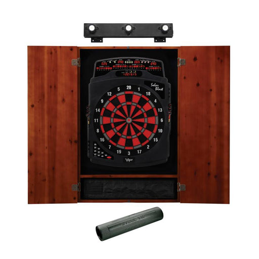 Viper | Solar Blast Electronic Dartboard | Metropolitan Cinnamon Cabinet | Padded Dart Mat | The Bull Starts Here | Shadow Buster Dartboard Lights & Laser Throw Line Marker