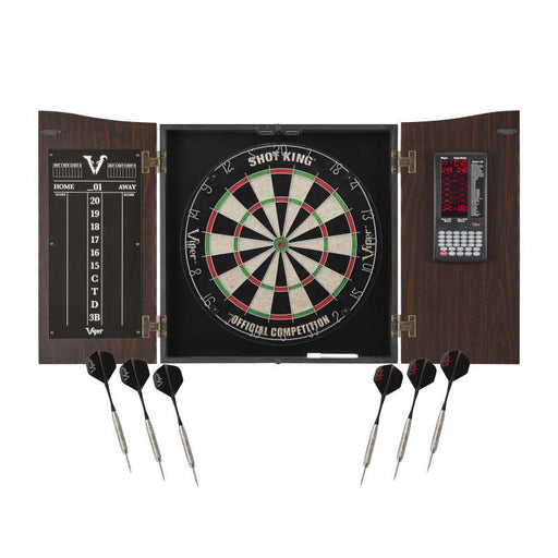 Viper | Vault Cabinet Deluxe Set with Built - In Pro Score | Included Shot King Dartboard