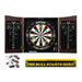 Viper | Vault Cabinet with Shot King Sisal Dartboard | Shadow Buster Dartboard Lights | Steel Tip Dart Accessories Kit | The Bull Starts Here | Throw Line Marker | Padded Dart Mat