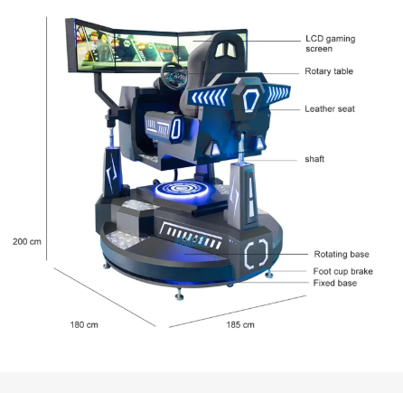 VR Car Racing Simulator 3 Screen 6 DOF Virtual Reality Driving Car Game Machine