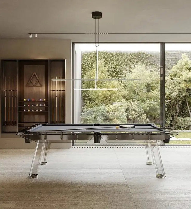 White Billiards | Glass pool table | The Skylar Modern Slate | Pool Table | Glass Luxury