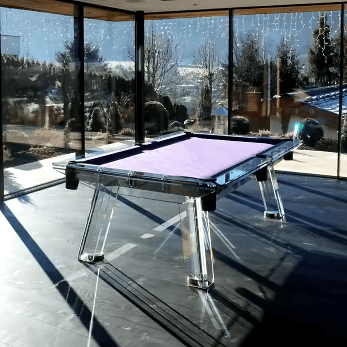 White Billiards | Glass pool table | The Skylar Modern Slate | Pool Table | Glass Luxury